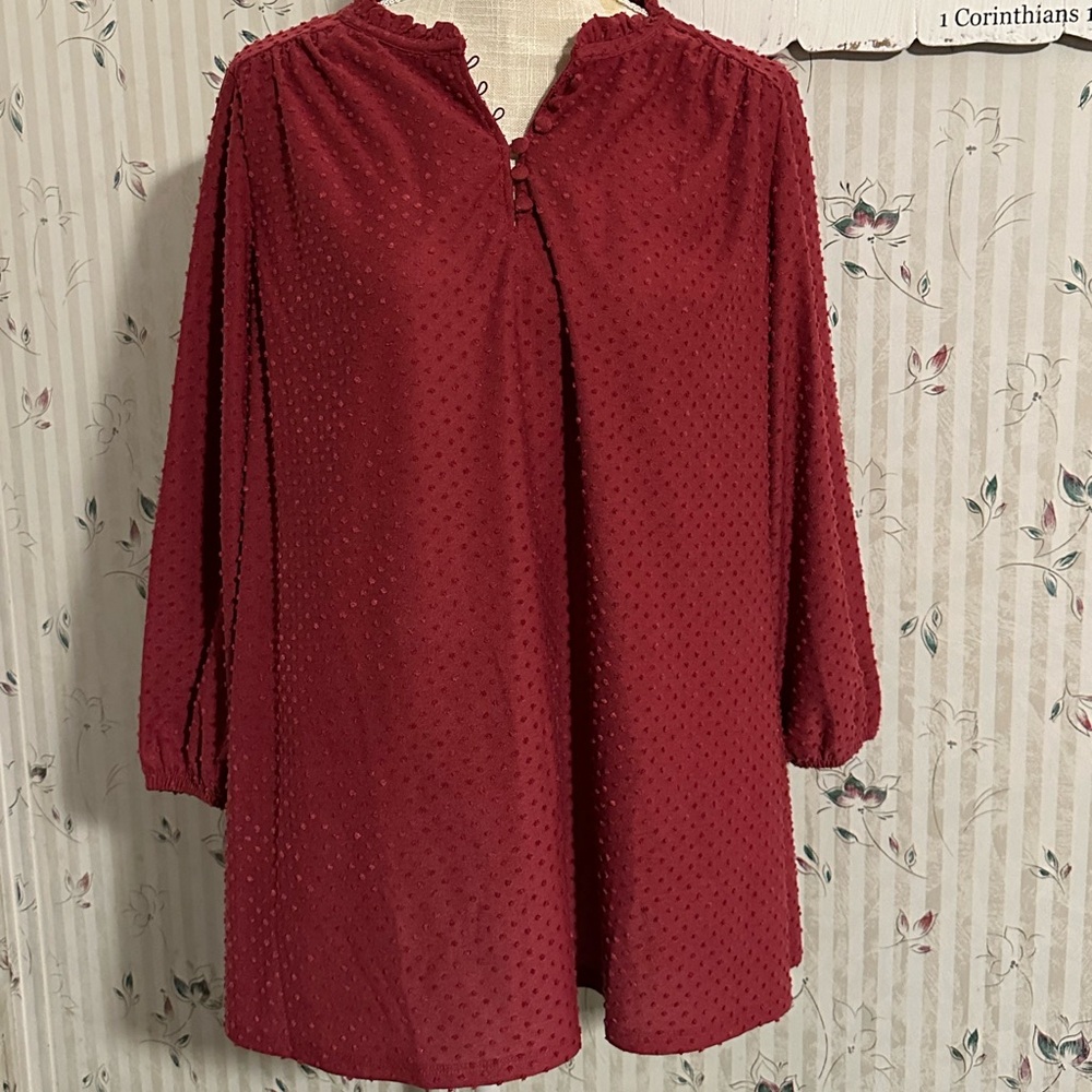 Lane Bryant Wine Long Sleeve Top 18/20
